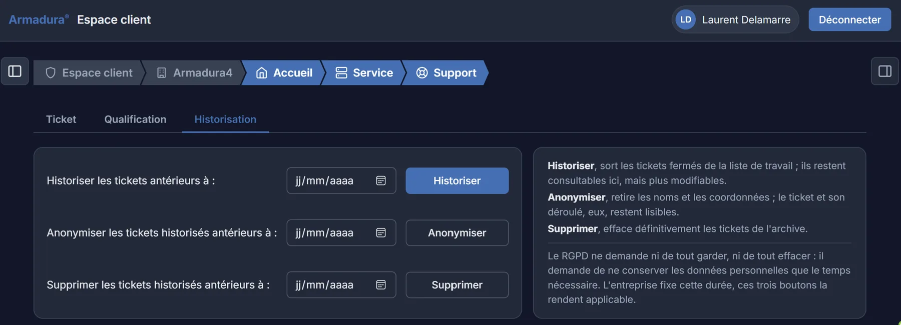 Historiser et anonymiser (RGPD)